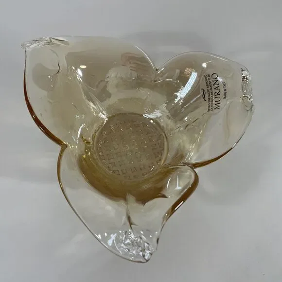 Vintage Art Glass Lilly Bowl Murano Brand