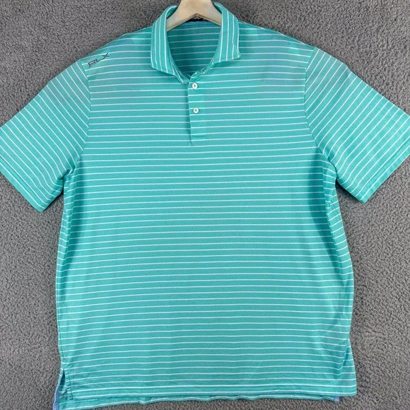 Ralph Lauren RLX Polo Shirt Mens XL Striped‎ Performance Golf Lightweight