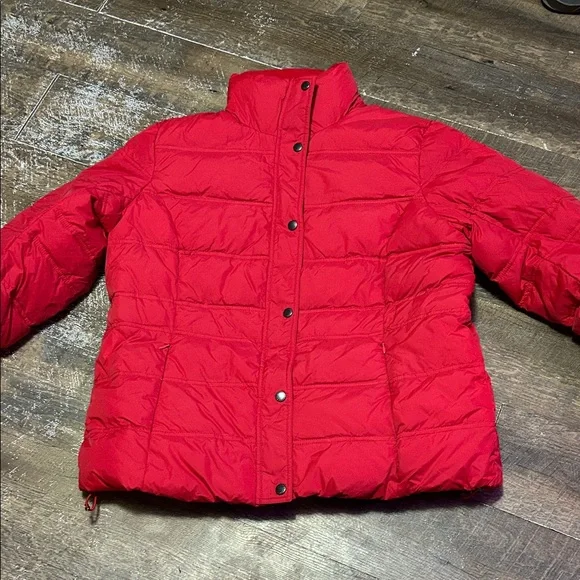 Lands' End Women’s Bold Red Snap/ Zip Winter Coat Size‎ XL