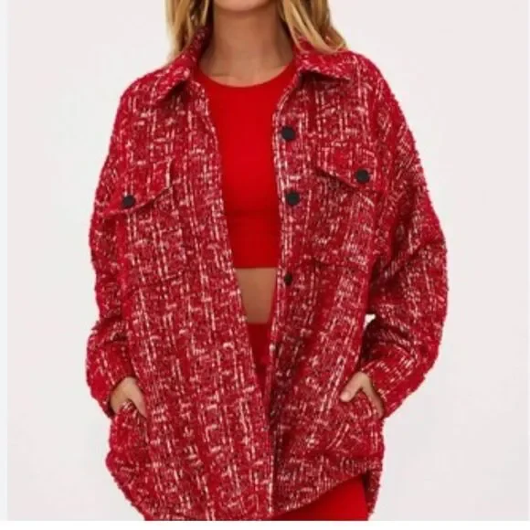 NWOT Beach Riot Noelle Jacket In Merry Sparkle Tweed