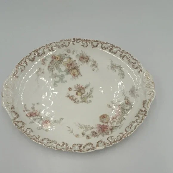 Haviland Limoges Floral Oval Porcelain Platter with Handles