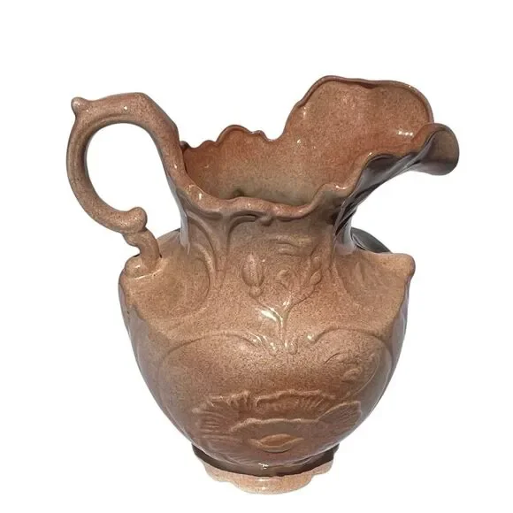 1940s Ceramic Arnels Pink Shabby Chic / Victorian / French Country Pitcher 11.5