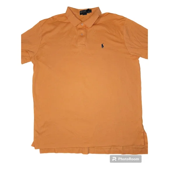 Men's Polo Ralph‎ Lauren orange polo size large vintage tag