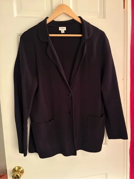 J. Crew Women's Black Knit Blazer Jacket