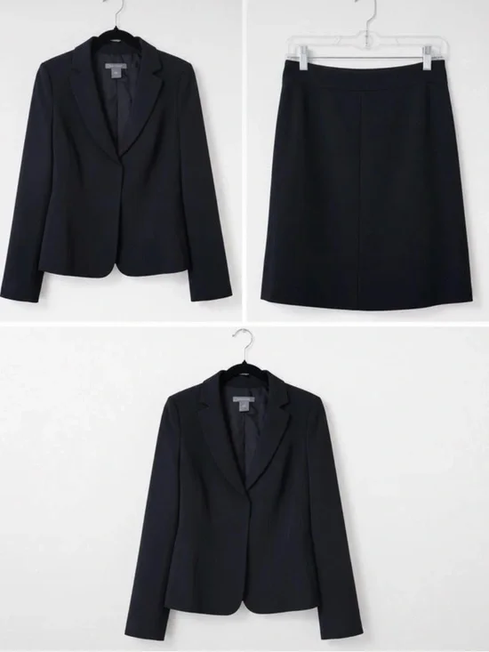 Ann Taylor Black Women's Blazer and Skirt Suit