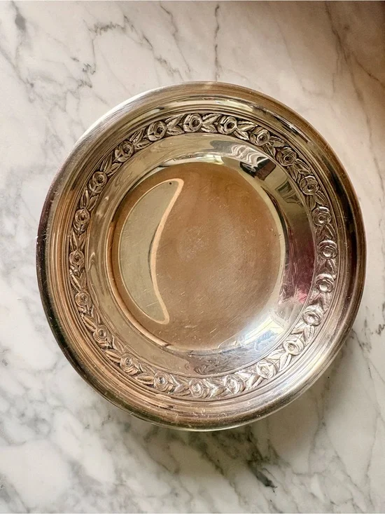 Reed & Barton Silverplated Rose-Embellished Serving Bowl