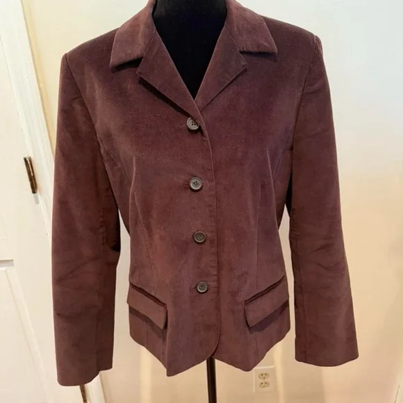Harve Benard Rich Brown velvet Women's Blazer size 12