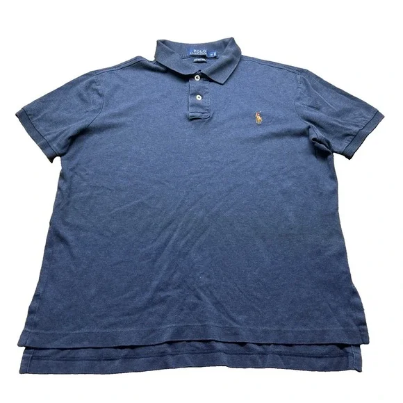 Polo Ralph Lauren Polo Shirt Teens Medium Navy Blue Short Sleeve Pima Soft Touch