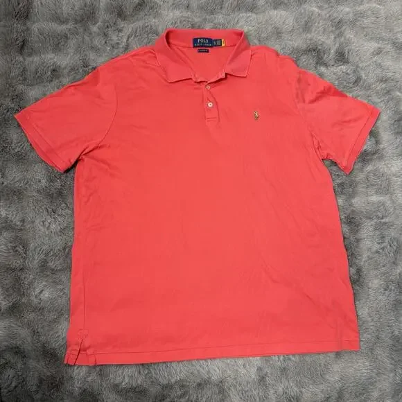Polo Ralph Lauren Polo Shirt Classic Fit Mesh Red Size XL Colored Pony