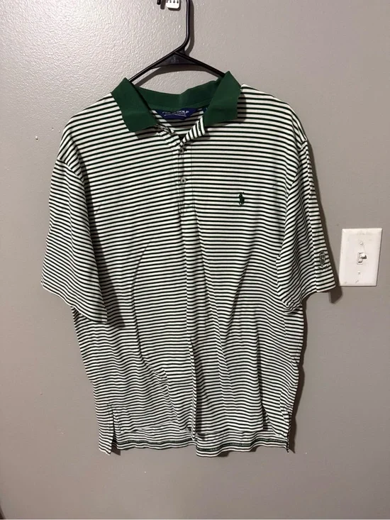 Ralph Lauren Golf Men’s Green & White Striped Polo
