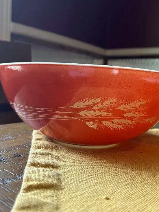 Vintage  Pyrex bowls set   Autumn  Harvest   rust  orange  color    #  444  442