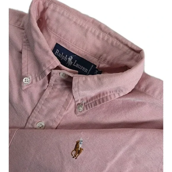 Polo‎ Ralph Lauren Men's Long Sleeve Button Down Shirt Pink 15 34 Flesh Pony