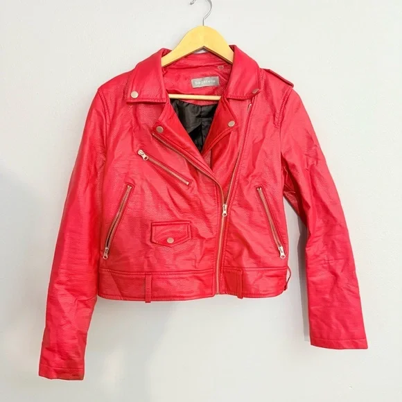 Bagatelle Faux Leather Red Biker‎ Jacket