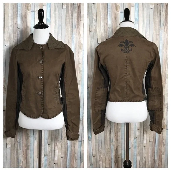 Free People XS Olive Army Military‎ Utility Jacket