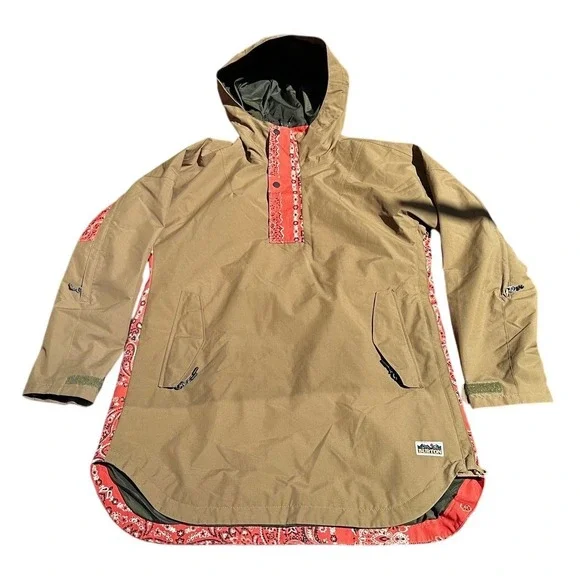 Burton Olive Green/Orange Paisley Snowboard Jacket Women's Medium