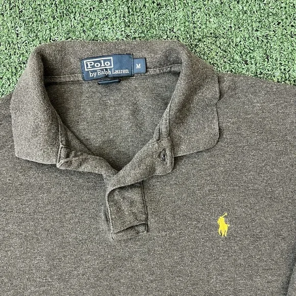 Vintage Polo Ralph Lauren Long Sleeve Polo Shirt Mens Size Medium Single Stitch