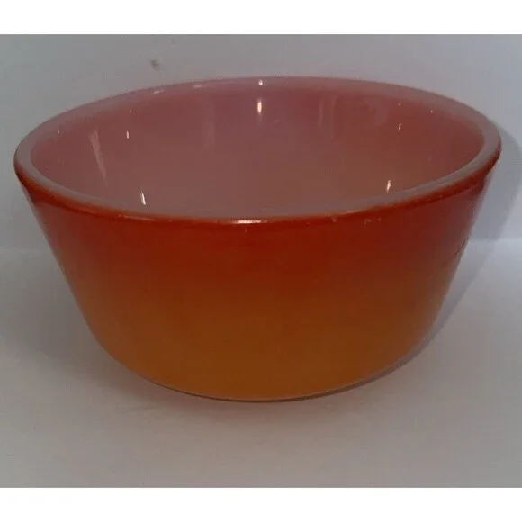 Vintage Anchor Hocking Fire-King Orange 6 Oz Chili Custard Bowl Oven Proof
