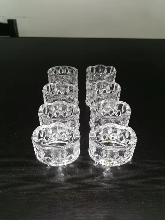 Vintage Gorham Full-Lead Crystal Napkin Rings West Germany Set of 8