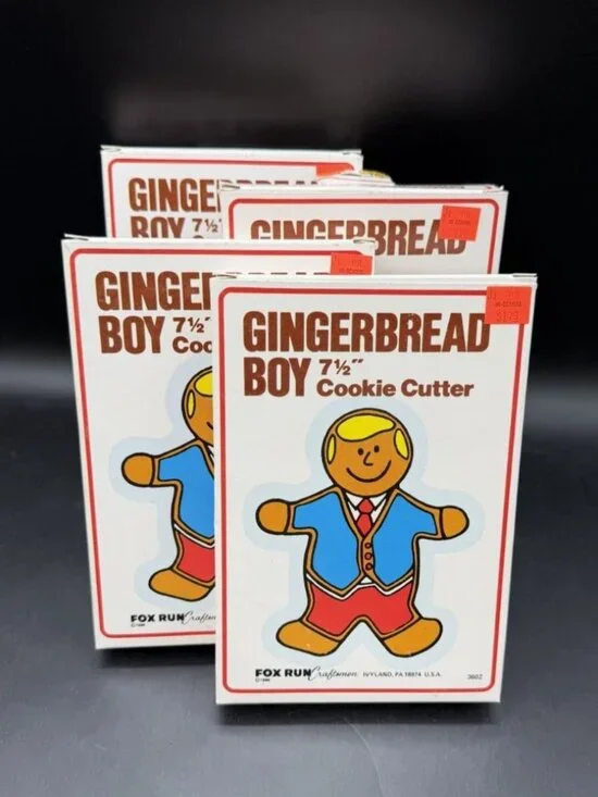 1986 Run Fox Gingerbread House Boy Cookie Cutter Christmas Vintage Lot Of 4