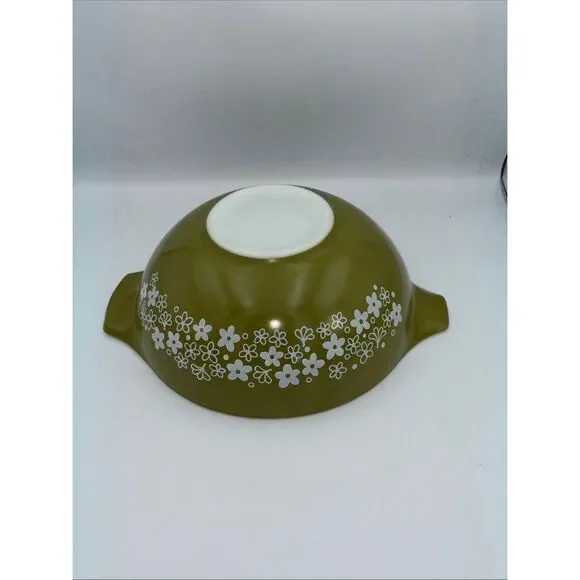 1960s Pyrex 444 Blossom Green 4 QT Mixing Nesting Bowl USA