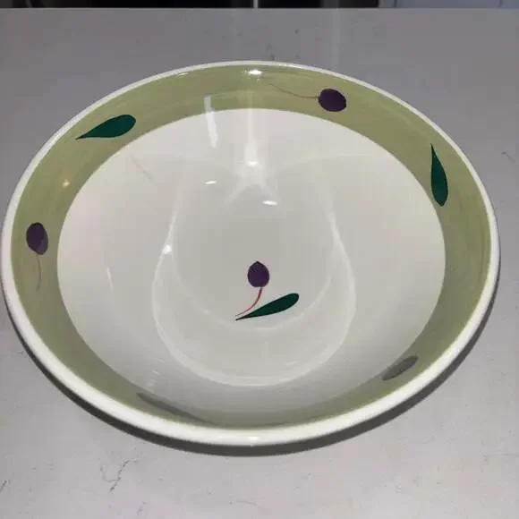 Maxam Hand Painted Italian Olive and Leaf 10-inch Serving Bowl