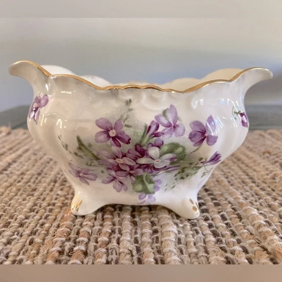 Vintage 1920 Hammersley Victorian Violets Sugar Bowl