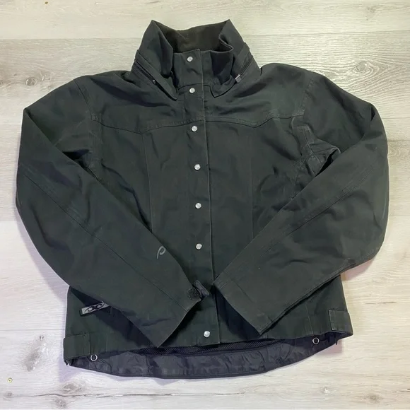 Marmot Black Waist Length Pearl Snap Vented Jacket, Size XS
