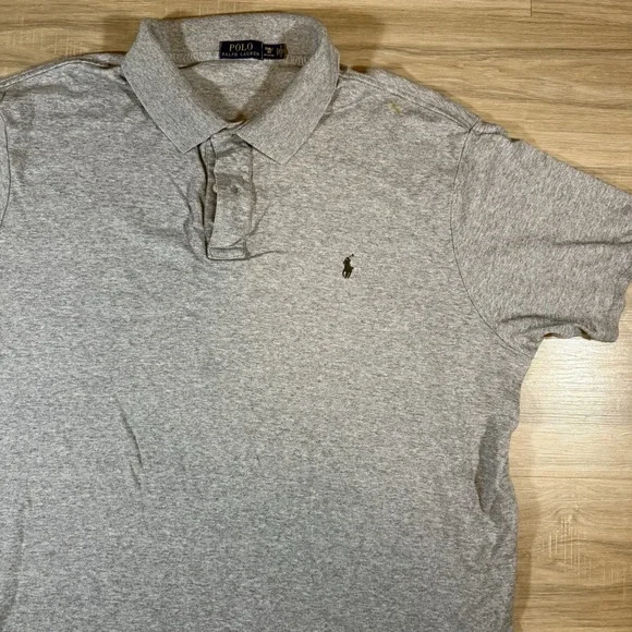 Polo Ralph Lauren‎ Gray Short Sleeve Polo Shirt 3XB Big 3XL Pony Logo