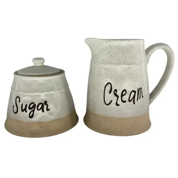 Pfaltzgraff Stoneware Sugar Bowl & Creamer Set Microwave Safe