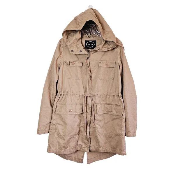 Love Tree Women's Hooded Safari Utility‎ Jacket Small Cotton Cottage Boho Casual