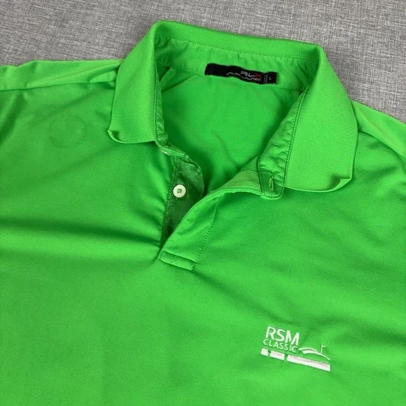 RLX Ralph Lauren Polo Shirt Mens L Green RSM Classic Golf Jersey Short Sleeve
