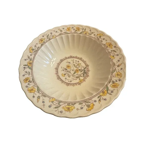 Vtge Vernon Kilns California U.S.A HIBISCUS  Serving Dish Bowl