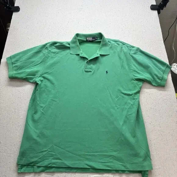Polo Ralph Lauren Shirt Mens XL Green Classic Fit Short Sleeve Cotton Pique Logo