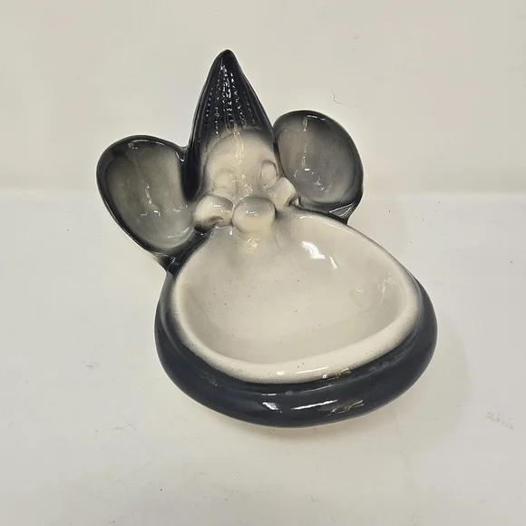 Vtg 1957 ent inc calif. dopey disney‎ gnome dwarf pottery ceramic bowl dish