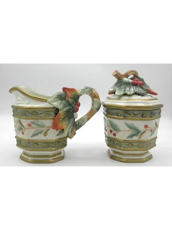 Winter Wonderland by Fitz & Floyd Cream & Covered Sugar Set Pattern Code: FITWIW