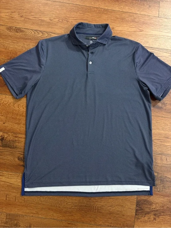 RLX Ralph Lauren Golf Polo Shirt Navy White Dot Print Men’s Large