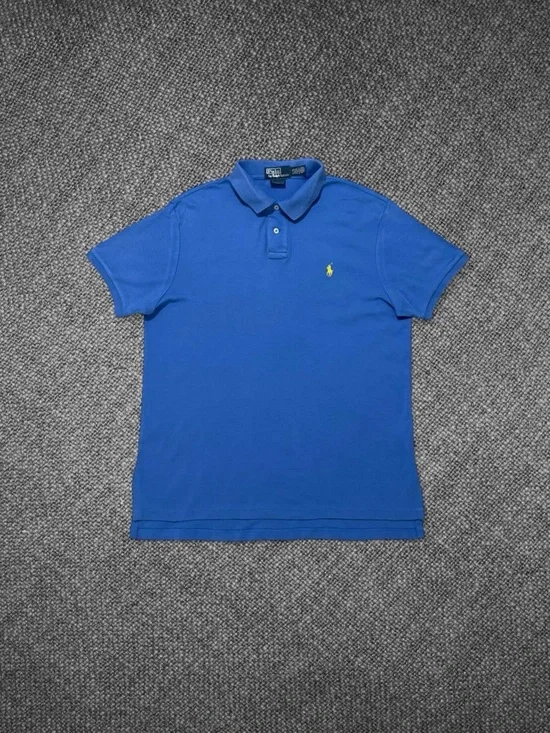 Polo Ralph Lauren Custom Fit Blue Short Sleeve Polo Shirt Size Large