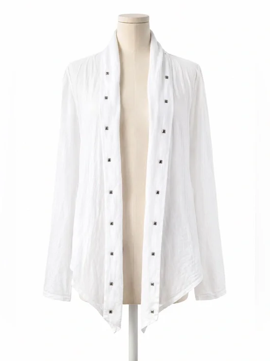 Pink. BY Victorias Secret Open front Cotton Cardi. Studded accents. Good Cond.