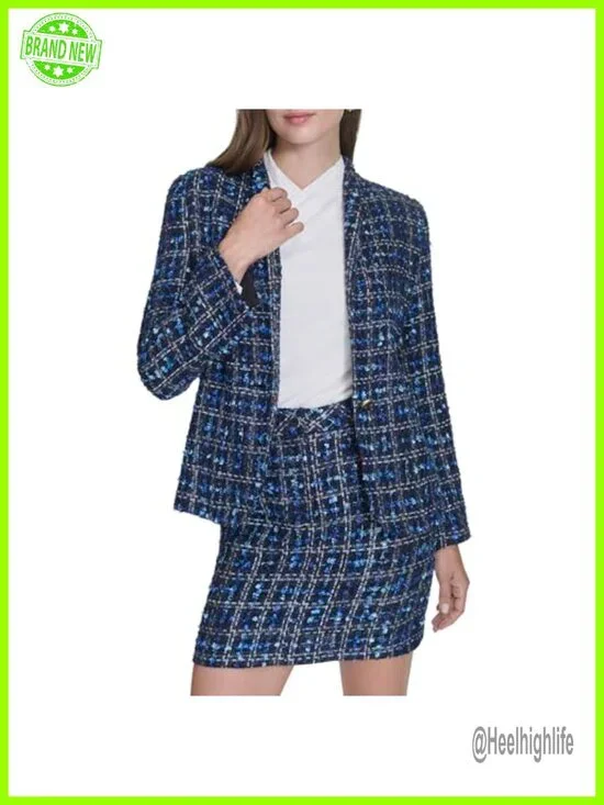 Embellished Tweed Chain Belted Blazer Blazer Suiting Women's Suit Jacket