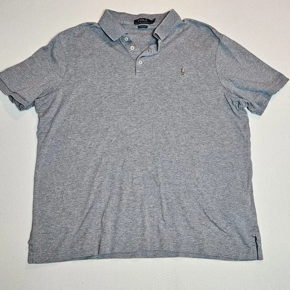 Polo Ralph‎ Lauren Classic Fit Gray Polo Shirt Men's Size L Cotton Pony Logo
