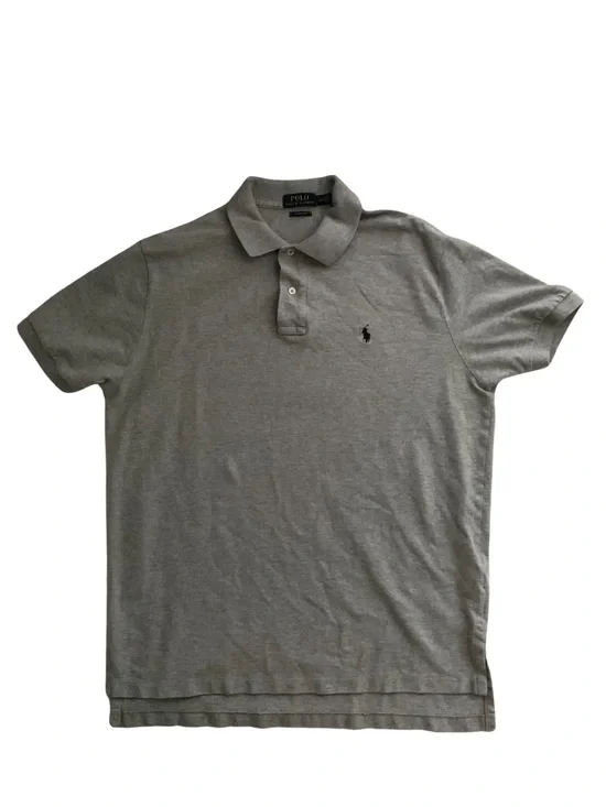 Ralph Lauren Men's Light Gray Polo Shirt with Navy Pony Men L Preppy Travel