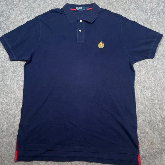 Polo By Ralph Lauren Polo Shirt Men's Size XL Blue Short Sleeves Logo 2-Button
