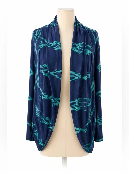 Pinkblush Open Front Cardigan Navy Blue Boho Lightweight Layering Sweater S