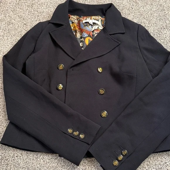 Cabi black blazer with gold detail buttons size 6