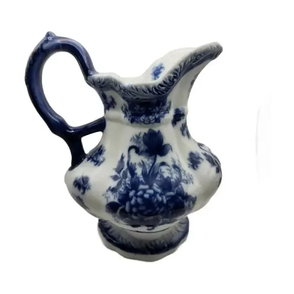 Vintage Flow Blue Victorian Pitcher by Cracker Barrel