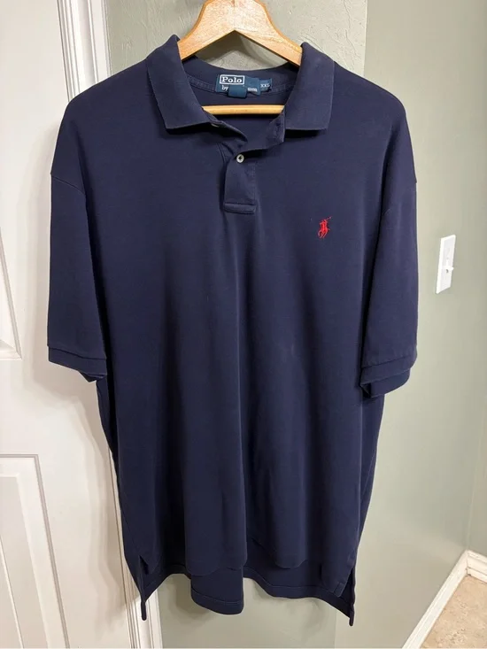 Ralph Lauren Navy Short-Sleeve Polo with Red Pony