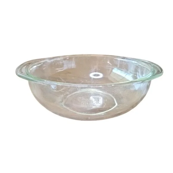 Vintage Pyrex #024‎ Clear Glass 2 Qt. Round 8 1/2