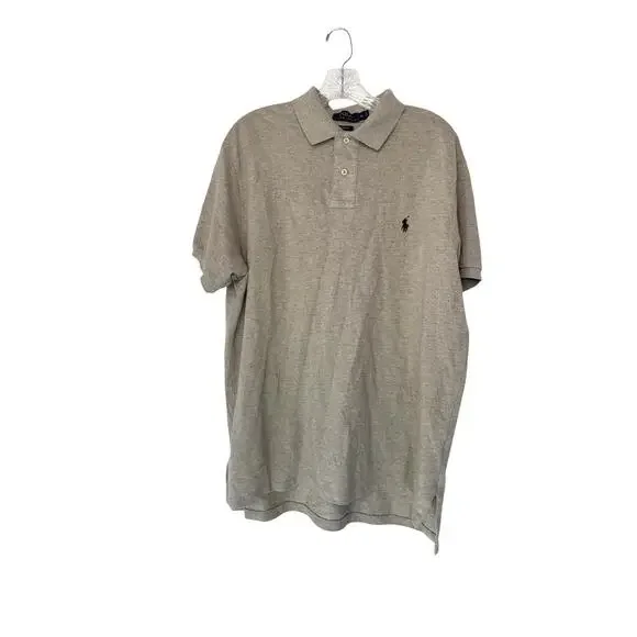 Polo Ralph Lauren Men's Polo Tan Brown Short Sleeve Custom Fit Office Work XL‎