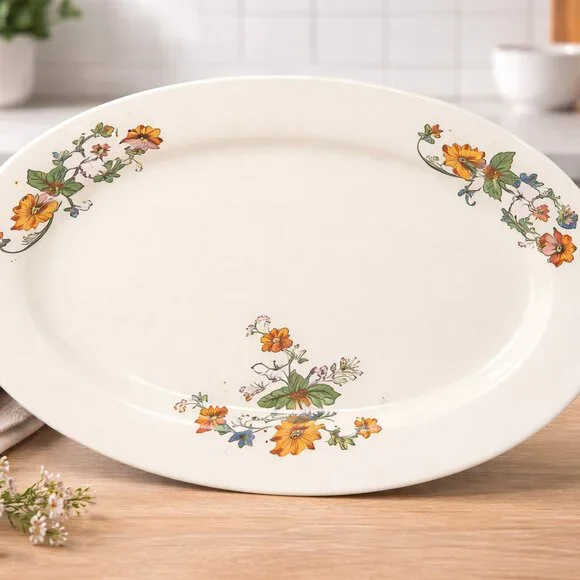 Vintage Homer Laughlin Platter July 1935 Replacement 8.5” x 11.5”‎ Floral