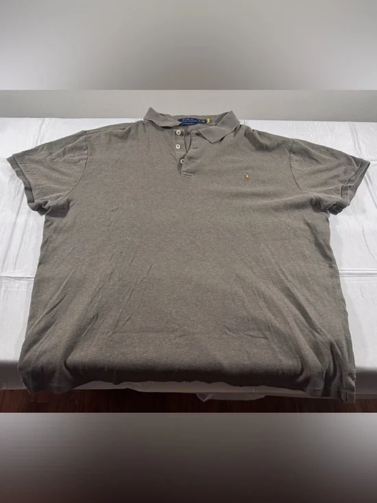 Ralph Lauren Polo Shirt in Heather Gray with Embroidered Pony